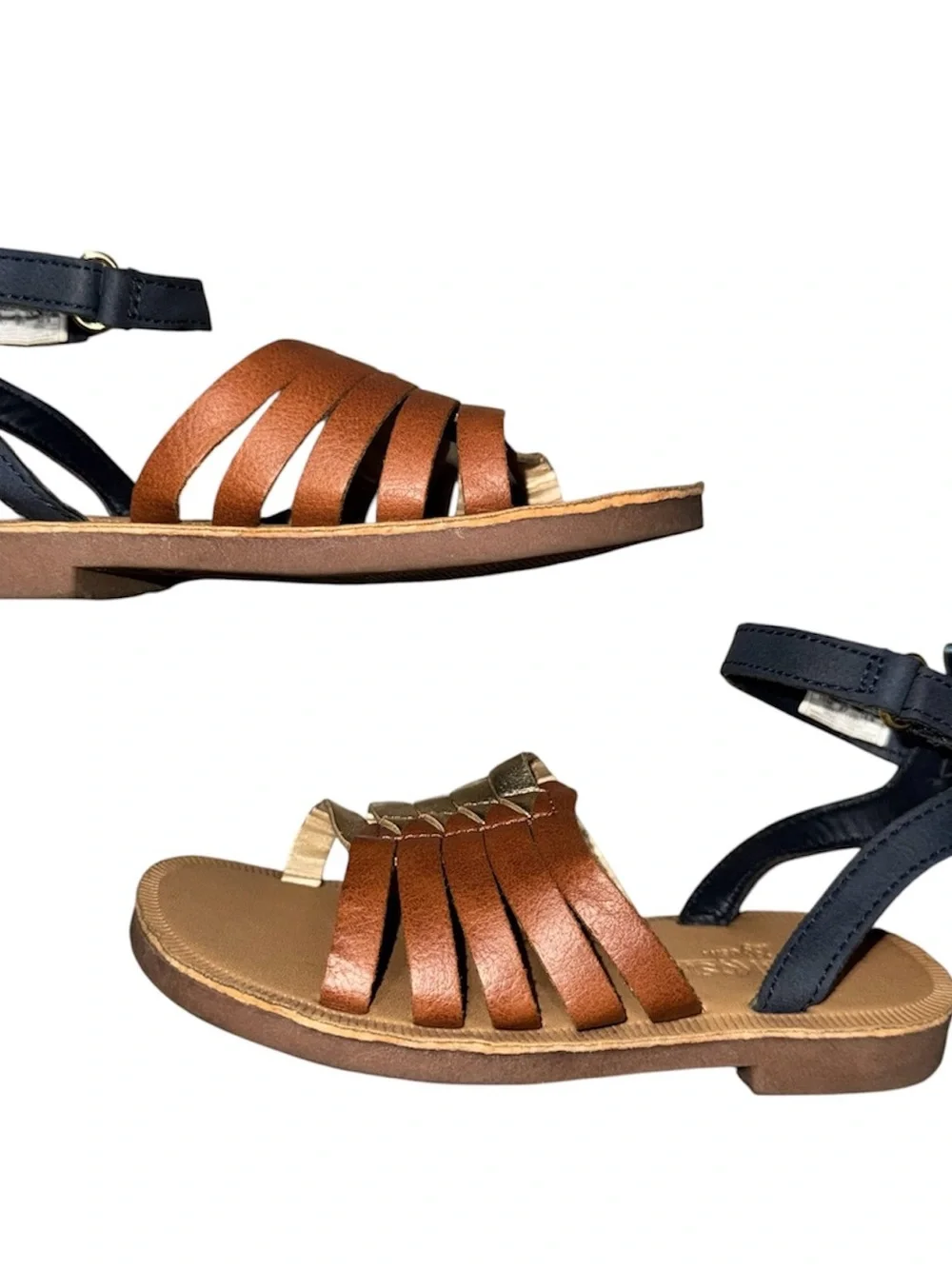 OshKosh B'gosh Brown and Navy Girls Strappy Sandals